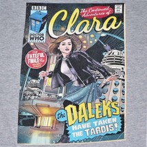 DR. WHO / CLARA OSWALD / DALEKS / TARDIS T-SHIRT ~ Sz M ~ &#39;60&#39;s Pulp Nov... - $15.83