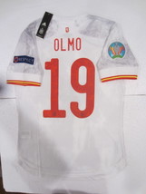 Dani Olmo #19 Spain 20/21 Euro Match Slim White Away Soccer Jersey 2021-2022 - £67.70 GBP