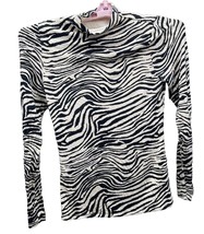 Express Womens Fitted Tee Zebra Shirt Top Size Medium Soft Casual - £10.39 GBP