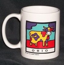 Ohio Coffee Mug Cup Cow Parade Purple Yellow  Linyi Paradies Collection ... - $12.86