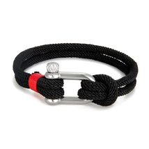 London Craftwork Stylish Paracord Bracelet Men Women Black Red 19cm Medium Silve - £18.21 GBP