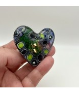 Handmade Dichroic Glass Heart Object de Arté Keepsake- “You Are Loved&quot; #... - $45.00