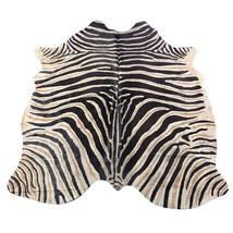 Genuine Zebra Print Cowhide Rug (grey middle/ 1 small patch) 6.2x5.5 fee... - $269.40 CAD