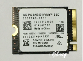 Wd Pc SN740 1TB M.2 2230 Ssd Nv Me PCIe4x4 For Steam Deck Asus Rog Flow X Laptop - £107.86 GBP