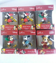 Disney Hallmark Mickey Mouse Collection Mixed Christmas Ornament 6 Pieces - £31.02 GBP