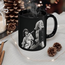 Jimmy Page, Robert Plant, Rock Stars, Led Zeppelin Cup, Black Coffee Mug, 11oz   - £29.09 GBP