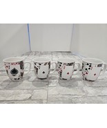 4 Texas Holdem Poker Playing Cards Coffee Tea Cups Ceramic 1 of Each Suit - $27.42 CAD