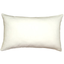 Tuscany Linen White Throw Pillow 12x19, with Polyfill Insert - £23.94 GBP