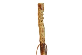 Wood Spirit Walking Stick Carving in Elm - Face Carved Stick - Handcarved  - £74.68 GBP