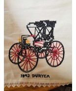 Handmade Finished Cross Stich Table Runner 1900&#39;s Vehicles - $40.96 CAD