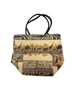 Jade Vintage Safari Tapestry Tote Bag Womens Purse Handbag Zip Shoulder ... - $19.62