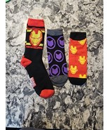 NEW! lot 3 pair mens size 6-12 Marvel superhero socks Iron Man - $169.35 MXN