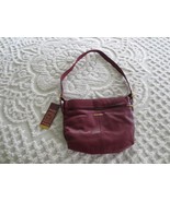 NWT STONE MOUNTAIN Hampton  BURGUNDY GENUINE LEATHER Shoulder BAG PURSE - $98.01