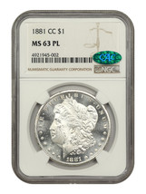 1881-CC $1 NGC/CAC MS63PL - £840.14 GBP