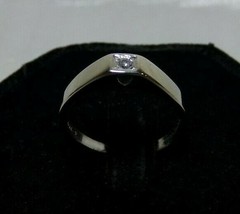 Everwed 10K-P Yellow Gold Solitaire .07 Diamond Wedding Engagement Ring Sz 6.25  - £78.44 GBP