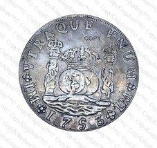 1753 8 Reales Fernando VI LM J Peru A Very Rare &amp; Sort After COPY Coin - £11.78 GBP