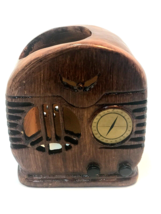 Old Time Retro Rad Radio Brown Ceramic Pottery Multipurpose Home Decor READ - £27.93 GBP