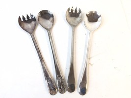 2 Sets Of Salad Servers, Spoon &amp; Fork Silver plated 9 1/2&quot; Long Made In Italy - £12.05 GBP
