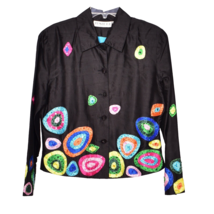 Tunique Nights Women&#39;s Silk Blazer Cororfull Size Small - £16.76 GBP