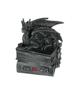 Guardian of Bibliophiles Stone Finish Dragon on Books Trinket Box - £29.20 GBP
