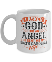 I Asked God for Angel He sent Me My North Carolina Wife, Gift for Husabnd Mug  - £11.95 GBP