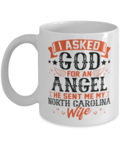 I Asked God for Angel He sent Me My North Carolina Wife, Gift for Husabnd Mug  - £11.17 GBP