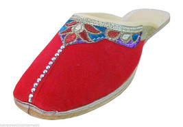 Women Slippers Indian Handmade Traditional Red Clogs Open Jutti US 10  - £34.47 GBP