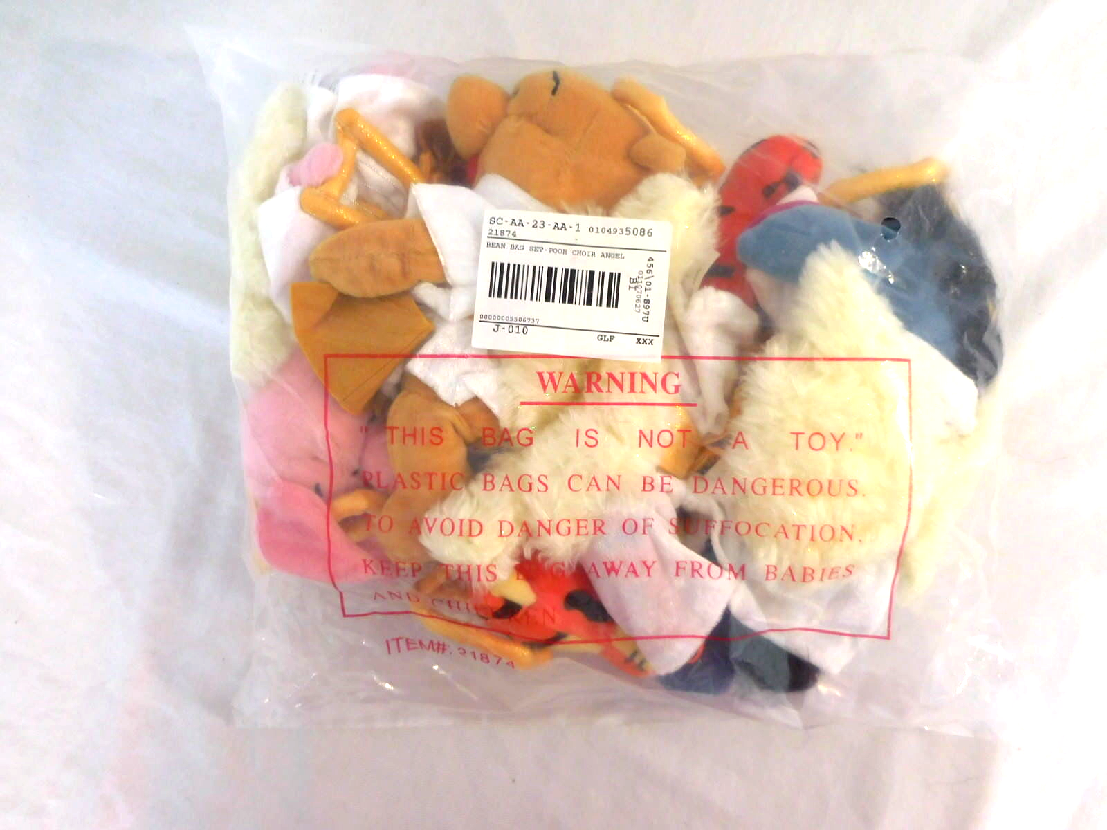 Disney Winnie the Pooh Choir Angel Mini Bean Bag Set Complete New - £22.25 GBP