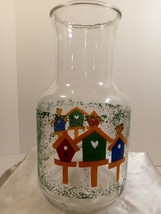 Vintage Juice Carafe Jar Pitcher with Birdhouses Made in Indonesia - $19.80