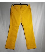 Ann Taylor Pants Womens 12P Mustard Yellow Modern Straight  Brushed Cord... - $29.60