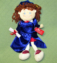 Russ Graduation Doll With Hang Tag Halls Of Ivy Blue Gown Cap Eyes Brown Hair - $22.50