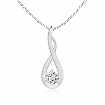 Authenticity Guarantee 
3.8mm Infinity Twist Diamond Solitaire Pendant in 14K... - £766.58 GBP