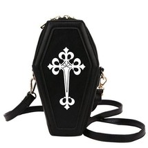Coffin Pocketbook Black Gothic Vampire Crossbody bag PU Leather Goth - £9.74 GBP
