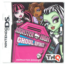 Nintendo DS Monster High Ghoul Spirit Instruction Manual only - £3.77 GBP
