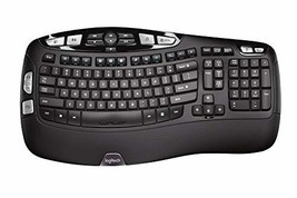 Logitech K350 Wave Ergonomic Keyboard with Unifying Wireless Technology - Black - £56.16 GBP