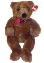 Ty Classic Taffybeary 1999 Teddy Bear Brown Maroon Plush Lovey Stuffed Toy - £20.88 GBP