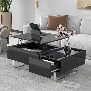 Merax Multi-Functional Coffee Table with Lifted Tabletop and Metal Frame... - $312.99