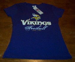 Women&#39;s Teen Minnesota Vikings Nfl Football T-Shirt Medium New - £15.92 GBP