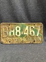Missouri February 1968 License Plate BH8-467 Rustic - £7.70 GBP