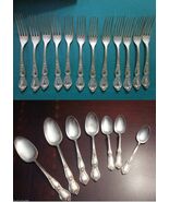 Rogers Cutler Company ( R C ) c1903 Rose pattern - 12 FORKS - 7 SPOONS P... - $87.23 CAD