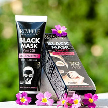 REVUELE 3D Face Black Mask Co-Enzymes Active Carbon Peel Off reduces blackheads - £4.53 GBP