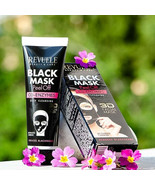 REVUELE 3D Face Black Mask Co-Enzymes Active Carbon Peel Off reduces bla... - £4.50 GBP