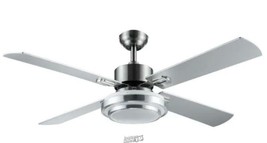 Slate 51 in. Integrated LED Nickel Ceiling Fan with Light - £104.61 GBP