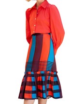 Eva Franco flounced midi skirt in Multi-Colored - $78.00