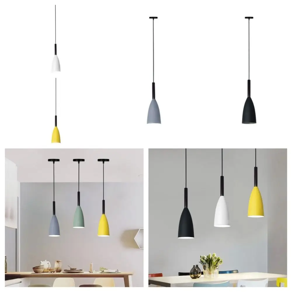  simple nordic e27 edison bulb hanging lamps multicolor pendant lights lighting fitting thumb200