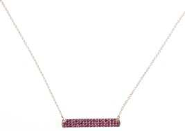 Cohesive Jewels Gold Plated Pink Cubic Zirconia Crystal Pave Bar Necklac... - $14.99