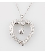 Diamant Herzanhänger Center Tropfen 1.55 Karat Diamant 14k Weiss Gold Ha... - $6,879.88 CAD