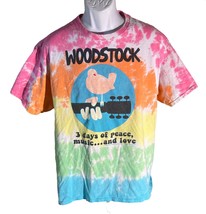 Woodstock 3 Days PEACE,MUSIC,LOVE-TIE Dye T-SHIRT Xl By Liquid Blue - £10.82 GBP