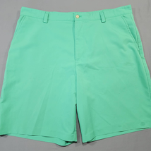 Izod Mens 38 Shorts Green Performance Chino Mesh Pockets Flat Front Golf... - £6.62 GBP
