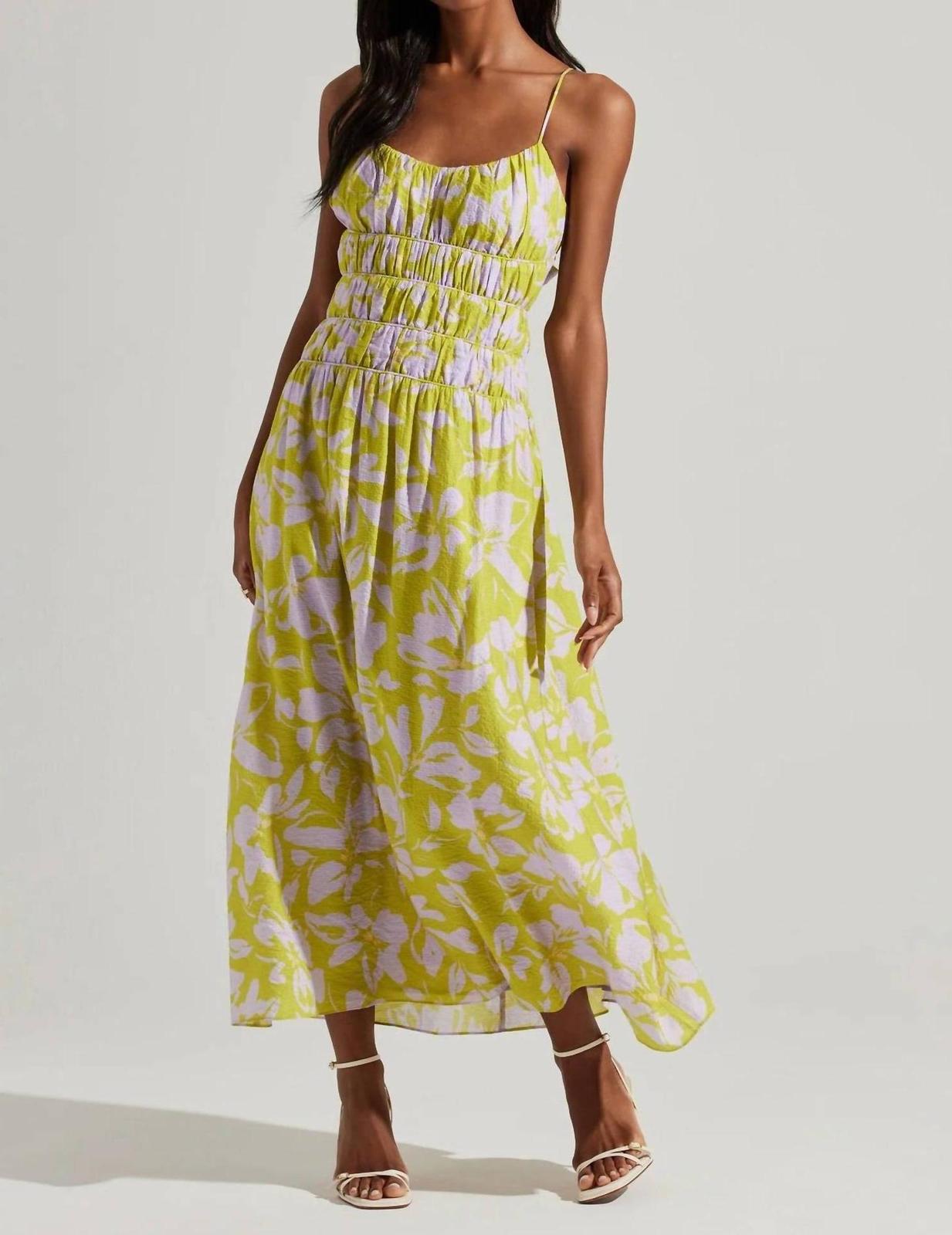 Astr Andrina Dress Lime Lavender Floral - $109.00